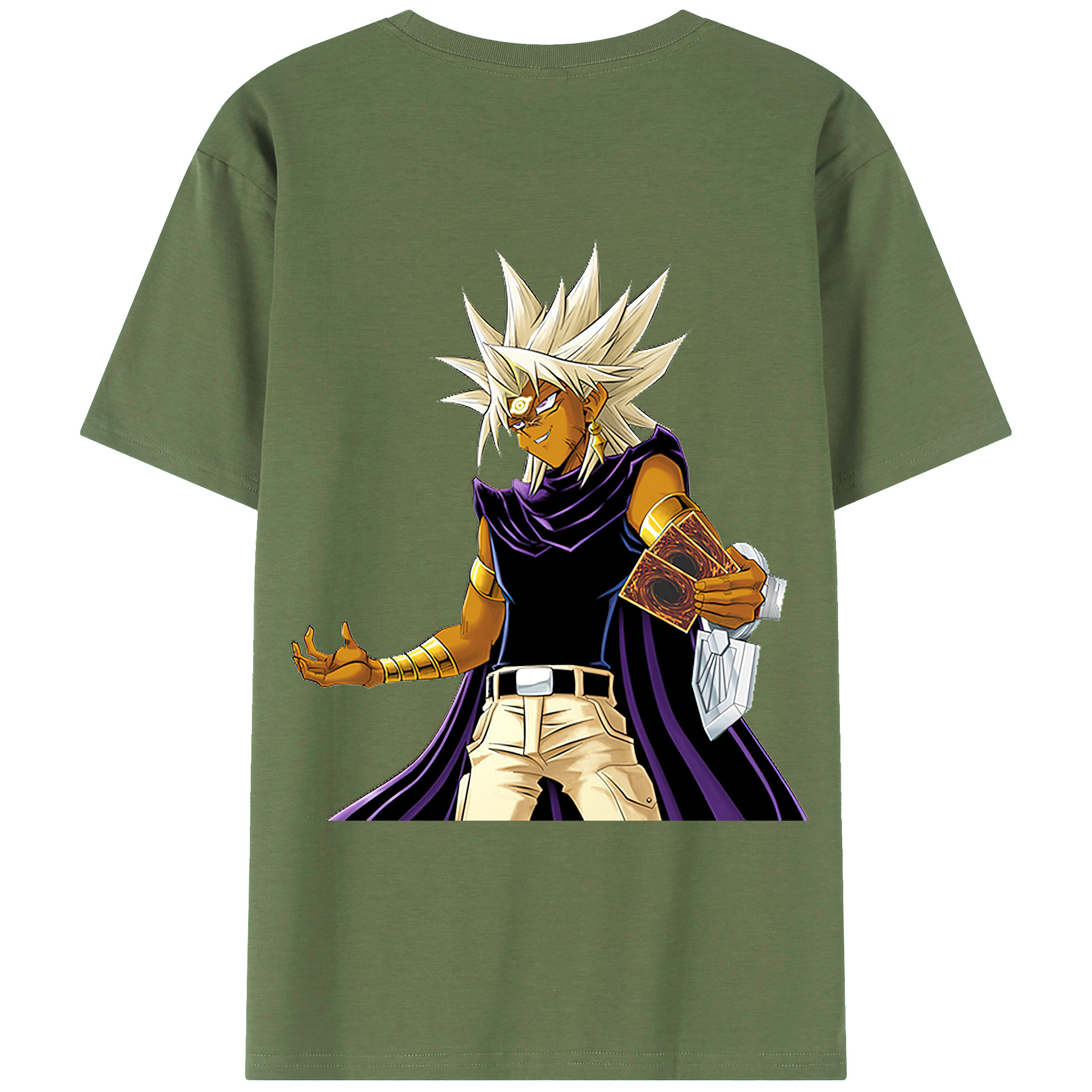 （画像用） 遊☆戯☆王 Yu-Gi-Oh! 綿100％ メンズ半袖Tシャツ（バックプリント） 通気性